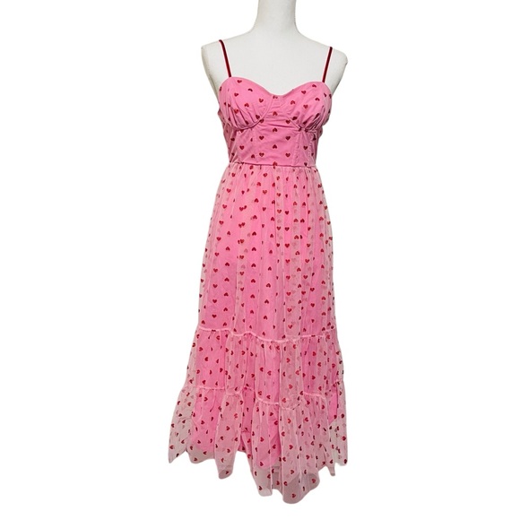 Betsey Johnson Classically Pink Heart Dress Size 4 Valentine's Red Glitter NEW - Picture 8 of 16